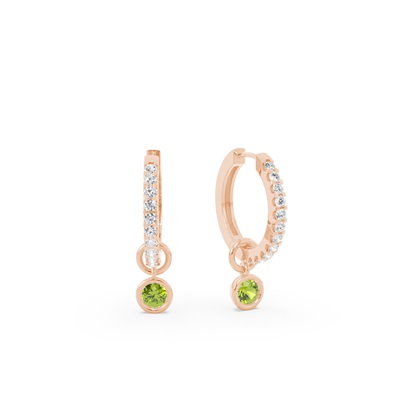 Tropfenform Peridot Creolen Ohrring Anhänger