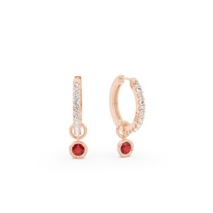 Tropfenform Rubin Creolen Ohrring Anhänger