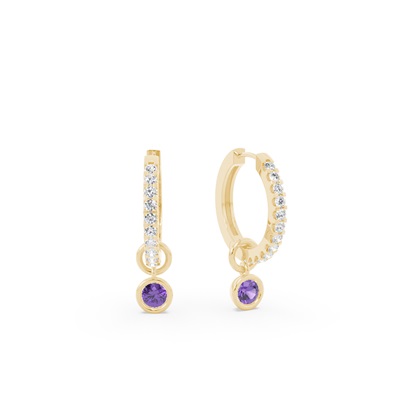 Tropfenform Amethyst Creolen Ohrring Anhänger