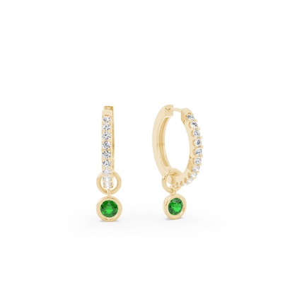 Tropfenform Smaragd Creolen Ohrring Anhänger