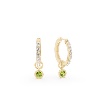 Tropfenform Peridot Creolen Ohrring Anhänger