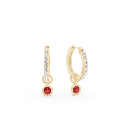 Tropfenform Rubin Creolen Ohrring Anhänger