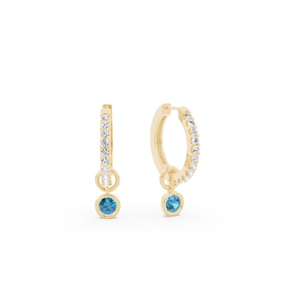 Tropfenform Topaz Creolen Ohrring Anhänger