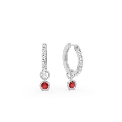 Ruby Hoop Earring Charm