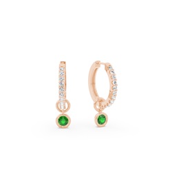 Emerald Hoop Earrings Charm