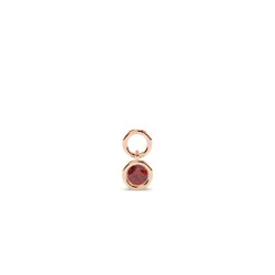 Garnet Hoop Earrings Charm