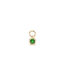 Emerald Hoop Earrings Charm