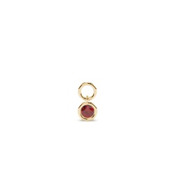 Garnet Hoop Earrings Charm