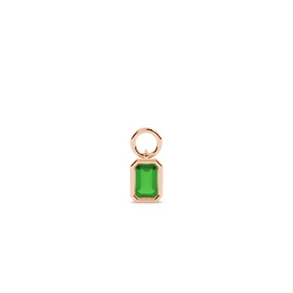Emerald Rose Gold Earring charms Diamond Earrings