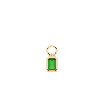 Emerald Yellow Gold Earring charms Diamond Earrings