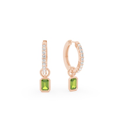 Tropfenform Peridot Creolen Ohrring Anhänger