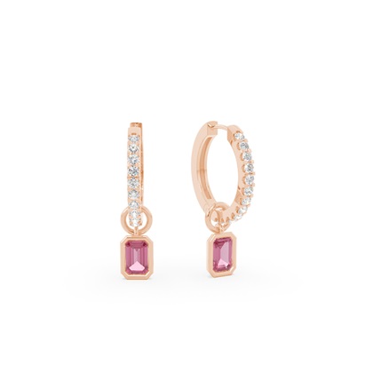 Tropfenform Tourmalin Creolen Ohrring Anhänger