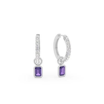 Tropfenform Amethyst Creolen Ohrring Anhänger
