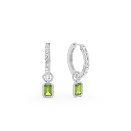 Tropfenform Peridot Creolen Ohrring Anhänger