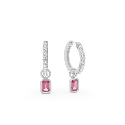 Tropfenform Tourmalin Creolen Ohrring Anhänger