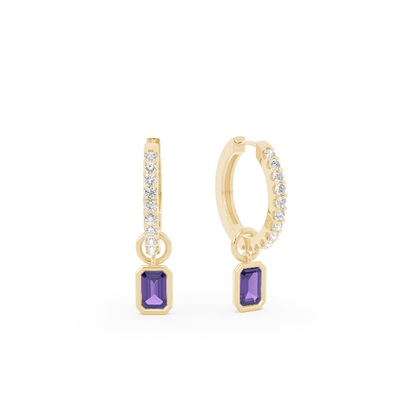 Tropfenform Amethyst Creolen Ohrring Anhänger