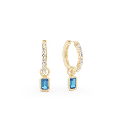 Tropfenform Topaz Creolen Ohrring Anhänger