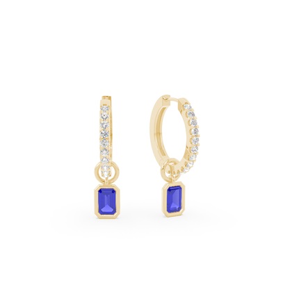 Tropfenform Tanzanit Creolen Ohrring Anhänger