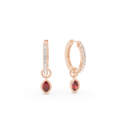 Tropfenform Garnet Creolen Ohrring Anhänger