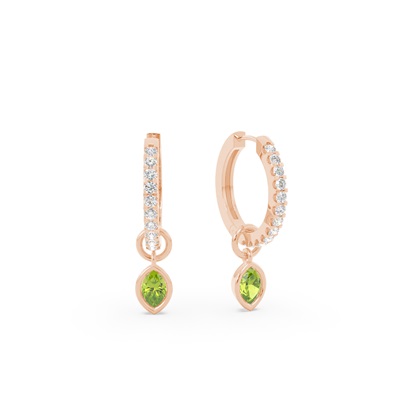 Tropfenform Peridot Creolen Ohrring Anhänger