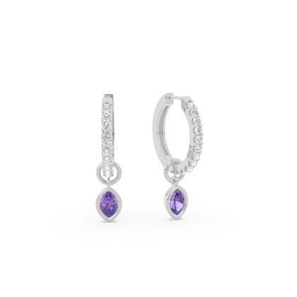 Tropfenform Amethyst Creolen Ohrring Anhänger