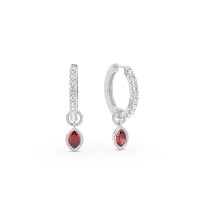 Tropfenform Garnet Creolen Ohrring Anhänger