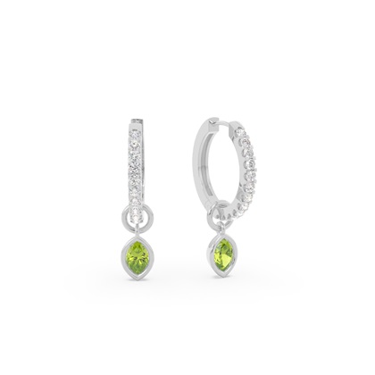Tropfenform Peridot Creolen Ohrring Anhänger