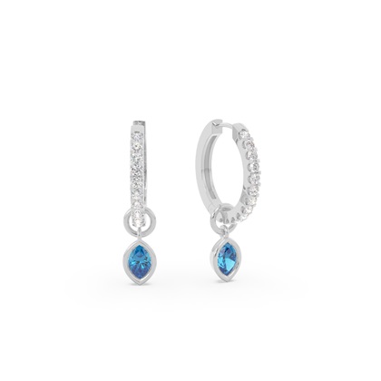 Tropfenform Topaz Creolen Ohrring Anhänger