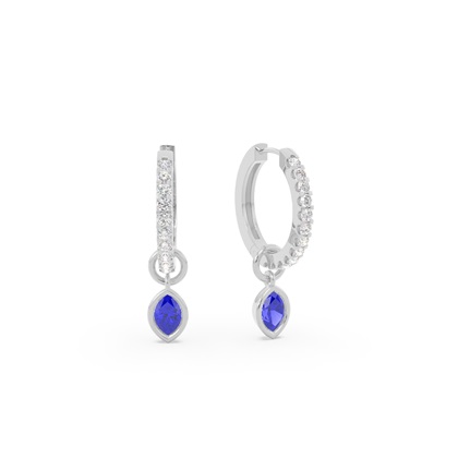 Tropfenform Tanzanit Creolen Ohrring Anhänger