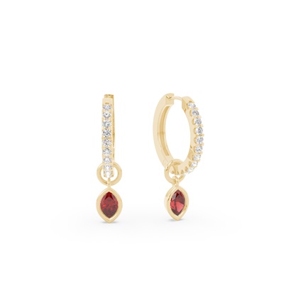 Tropfenform Garnet Creolen Ohrring Anhänger