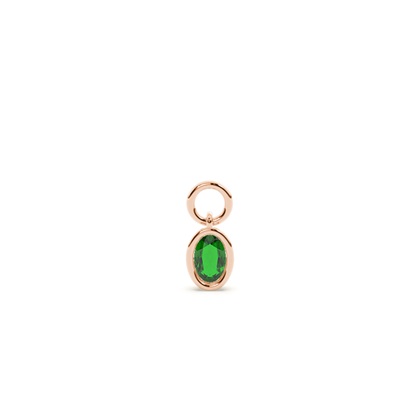Oval Rose Gold Earring charms Diamond Earrings