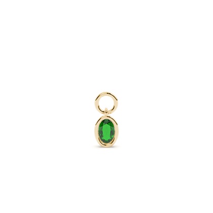 Oval Yellow Gold Earring charms Diamond Earrings