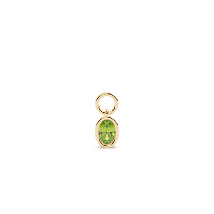 Oval Yellow Gold Earring charms Diamond Earrings