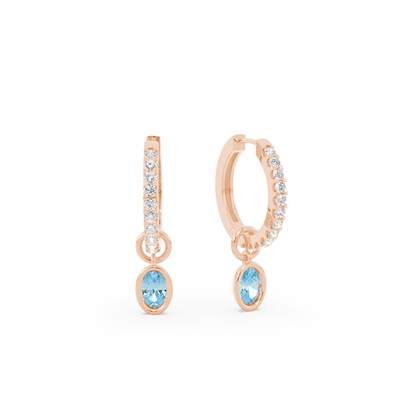 Tropfenform Aquamarin Creolen Ohrring Anhänger