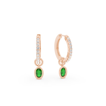 Tropfenform Smaragd Creolen Ohrring Anhänger