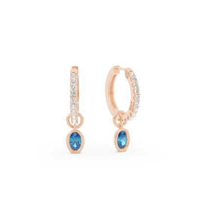 Tropfenform Topaz Creolen Ohrring Anhänger