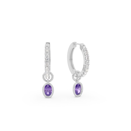 Tropfenform Amethyst Creolen Ohrring Anhänger