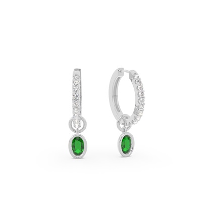 Tropfenform Smaragd Creolen Ohrring Anhänger