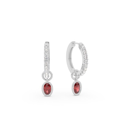 Tropfenform Garnet Creolen Ohrring Anhänger