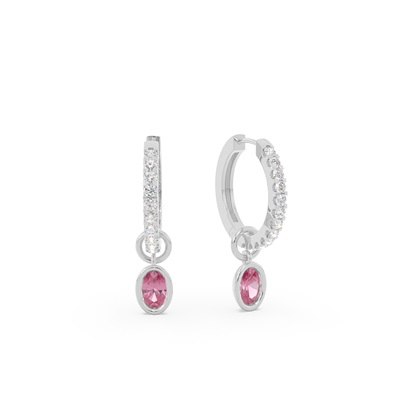 Tropfenform Tourmalin Creolen Ohrring Anhänger