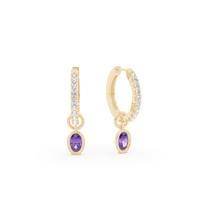 Tropfenform Amethyst Creolen Ohrring Anhänger