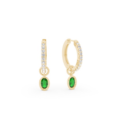 Tropfenform Smaragd Creolen Ohrring Anhänger