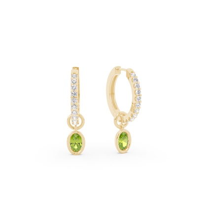 Tropfenform Peridot Creolen Ohrring Anhänger