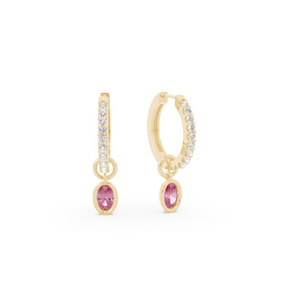 Tropfenform Tourmalin Creolen Ohrring Anhänger