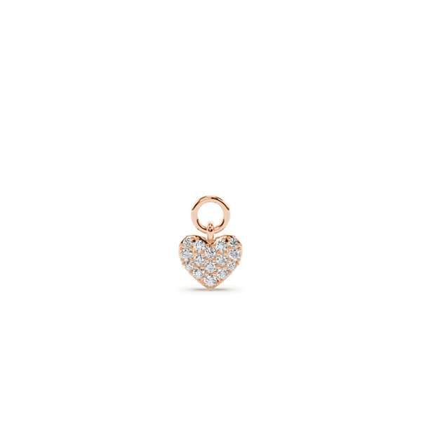 Pave Set Heart Hoop Earring Charm