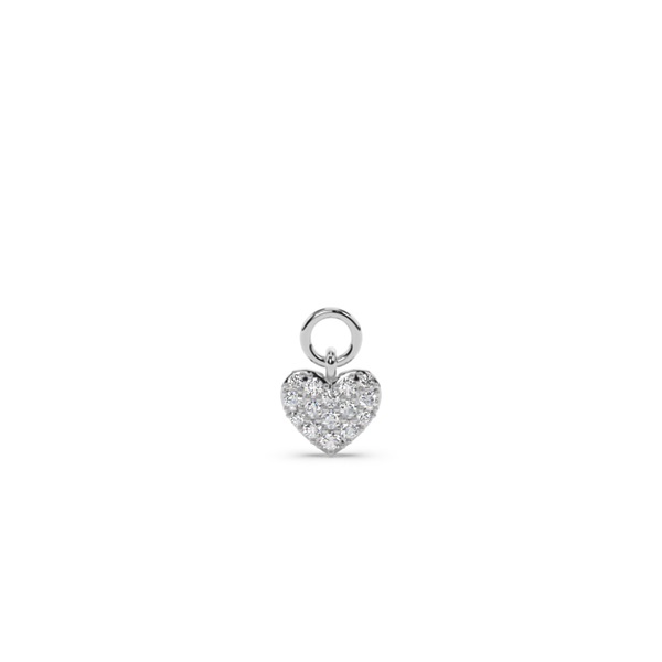 Pave Set Heart Hoop Earring Charm
