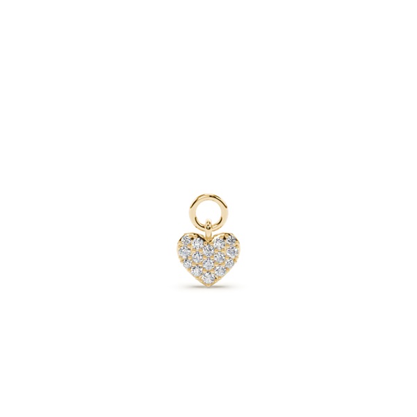 Pave Set Heart Hoop Earring Charm