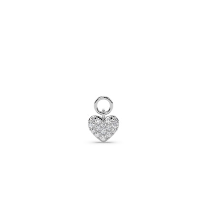 Pave Set Heart Hoop Earring Charm
