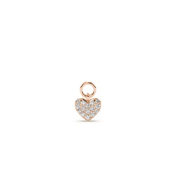 Pave Set Heart Hoop Earring Charm