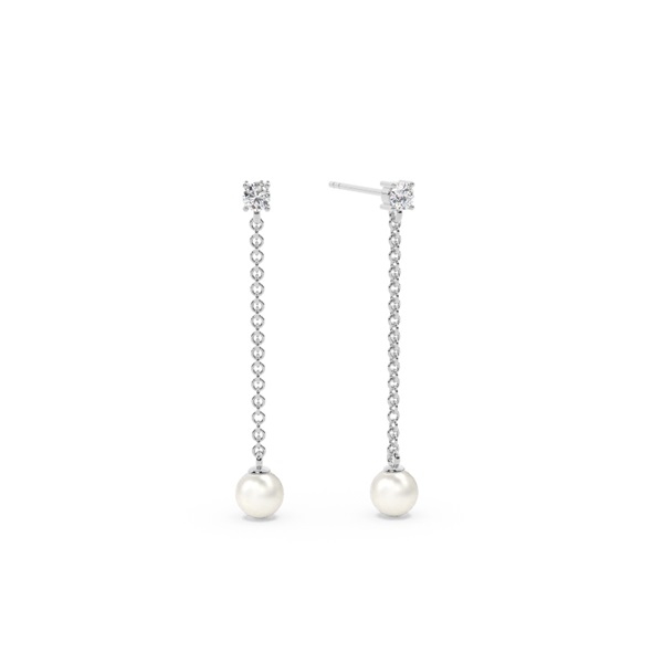 Süßwasserperlen Diamantohrhänger
